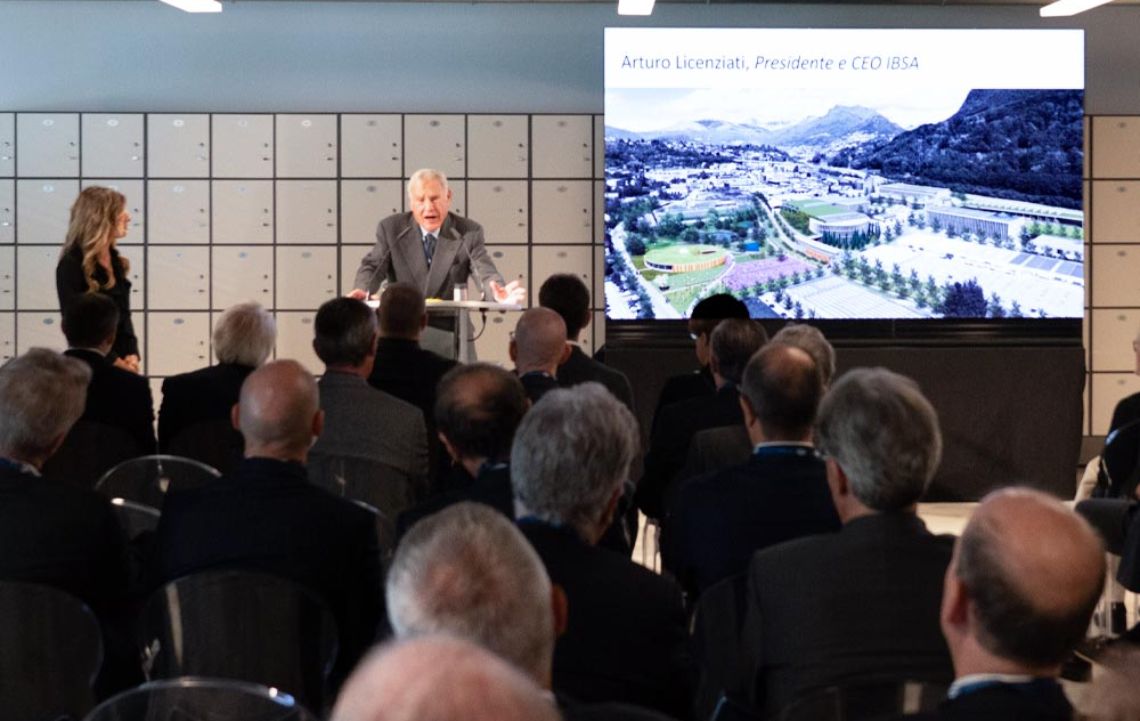 Arturo Licenziati, President and CEO of IBSA, at the inauguration of cosmos